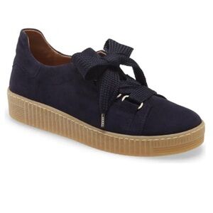 Women’s Gabor Navy Blue Suede Lace Up Sneakers